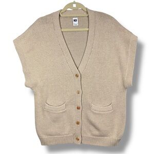 NSF Clothing Ginny Patch-Pocket Sweater Vest in Bone/Beige